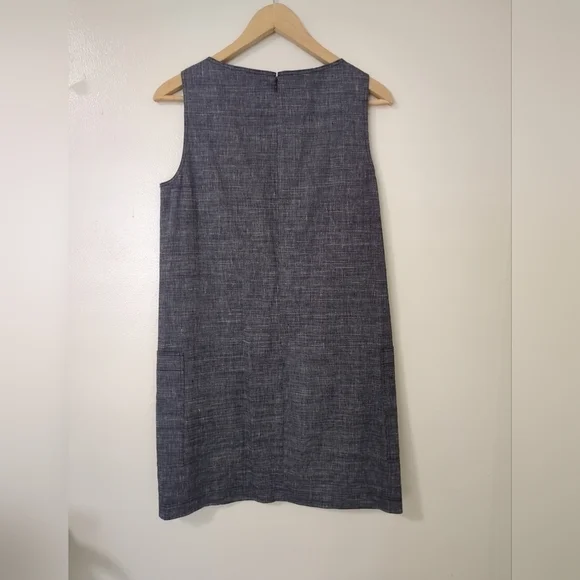 Theory Navy Linen Mod Shift Dress With Oversized Pockets, Size 4, EUC - Picture 2 of 4